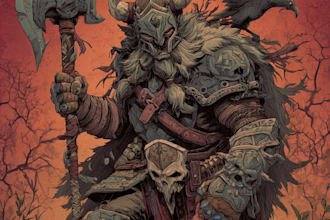 draw warhammer illustration based on your