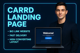 design carrd landing page bio link website high converting one page website