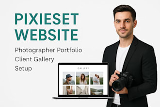 pixieset website photography portfolio client gallery setup modern photographer
