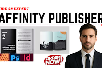 brochure, affinity publisher, magazine,  book or ebook and design layout