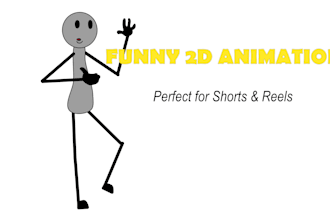 animate a funny 2d stickman video for your content