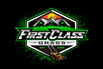 do a professional lawn care, landscaping and seasonal services logo