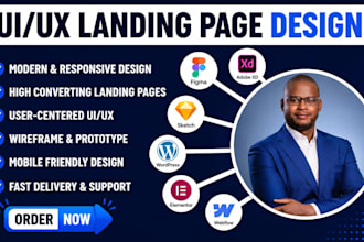 design responsive UI UX landing page design, UI mobile app design UI UX figma