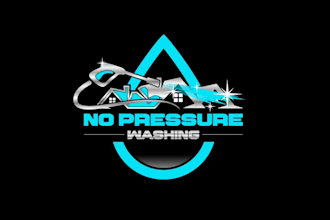 design pressure washing, power wash and cleaning service logo