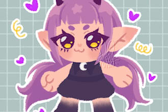 a chibi crayoncito style