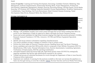 write an ats optimized resume as a recruiter who screens them daily