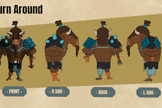 do professional model sheets and character concept art