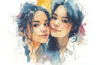 make a awesome watercolor friendship portrait