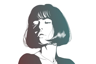 draw stylized ink portraits