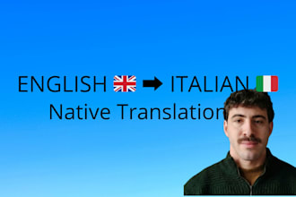 translate english to perfect native italian manually