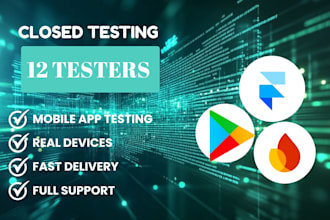 12 real testers for mobile app testing and 20 testers for reliable closed tests