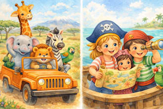ich illustriere ihr kinderbuch mit einzigartigen aquarell illustrationen