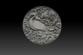 sculpt 3d coin,cnc wood carving,ornamental design,cnc engraving,stl for 3d print