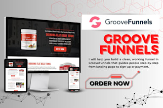 build high converting, groove funnel, landing page, sales funnel, funnel design