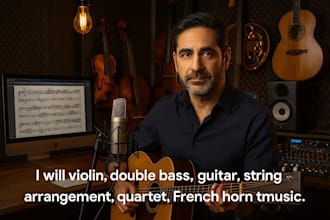 violin double bass guitar string arrangement quartet, french horn to sheet music