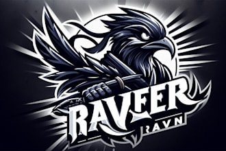 make creative wall mural ninja raven mascot logo in very short time