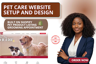 build pet care shopify store for grooming services pet supplies website design