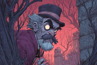 draw fantasy horror comic in cartoon style