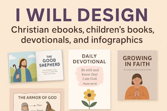 design christian ebook, children books, infographics and daily devotionals