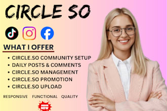 set up circle for an online community, online courses, and website building tool