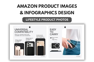 design product images, lifestyle photos, and infographics for your ecommerce