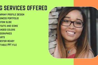 design a modern company profile and business portfolio powerpoint presentation