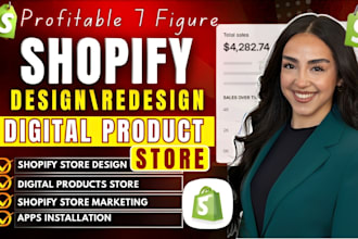 setup shopify digital product, dropshipping store, digital product shopify store