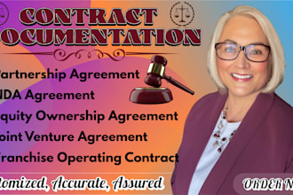 draft franchise agreements, shareholder, nda, joint venture and partnership deed