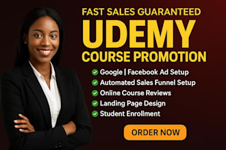 do udemy online course promotion, increase student enrollments and course rating