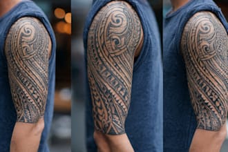create your custom tribal polynesian tattoo sleeve