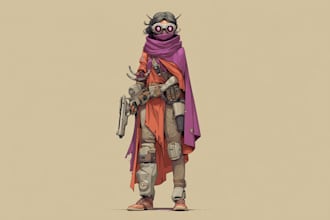 illustration of a splendid science fiction figure