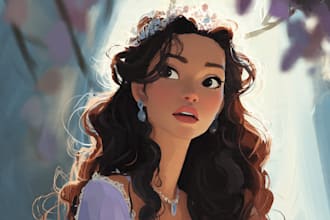 made a unique disney style portrait