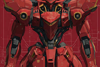 draw custom mecha illustration art in my style