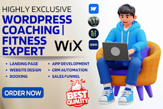 build wordpress website coaching fitness wix landing page fitness sales funnel