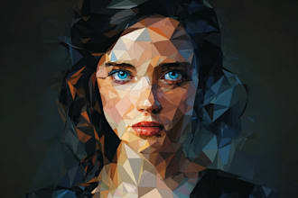 create a professional low poly portrait