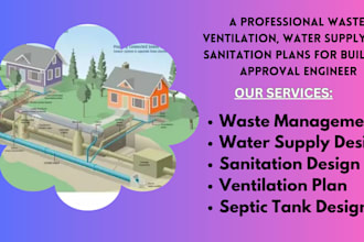 draft professional waste, ventilation, water supply and sanitation plans