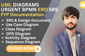 do urgent uml, srs document, use case,sequence diagram, bpmn, class diagram, erd