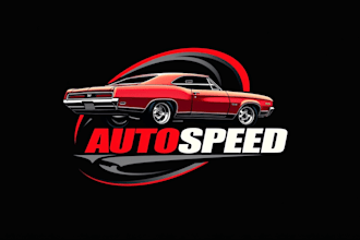 design realistic american muscle car logo