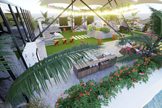 imagine luncheon 3d visuals,hangout,picnic 3d lumion render,gazebo wedding decor