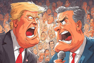 do a political cartoon art