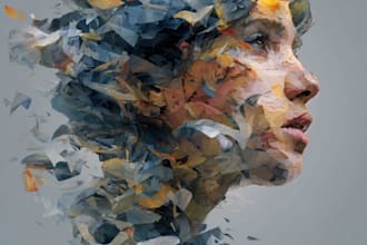 do expressive colorful abstract portrait