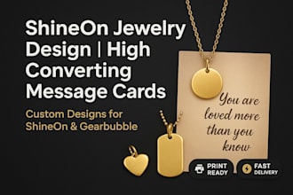 design profitable shineon jewelry mockups with high quality message cards