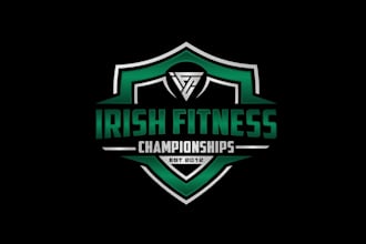 do physical fitness running gym body building logo design