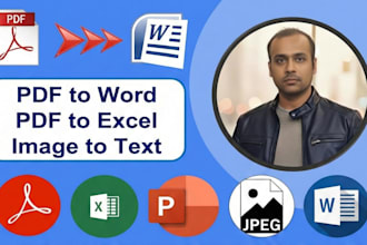 do any file conversion from PDF to word excel to PDF