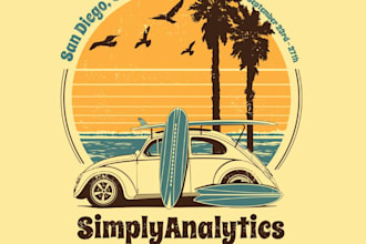 design retro beach style t shirt logo