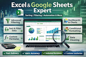 clean, sort, filter and organize your excel or google sheets data
