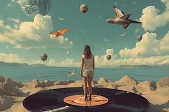 create surreal vinyl album cover art for your music