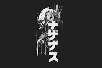 make a cool typography cyberpunk logo for you