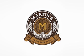 design high quality craft beer table monogram logo