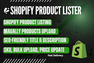 do shopify product listing and manually products upload